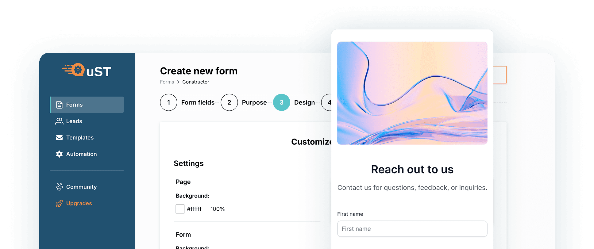 Forms module screenshot