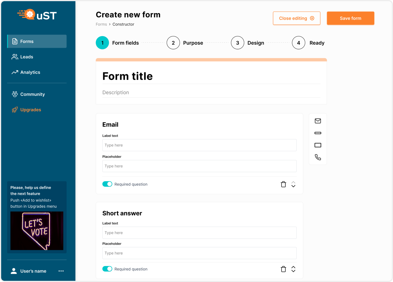 Qust - Create any form you need